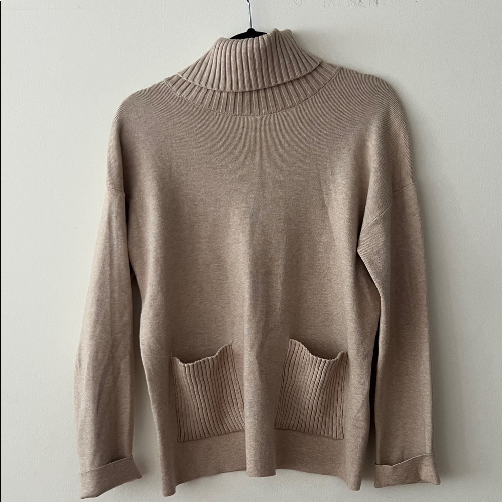 Magaschoni Beige Ribbed Sweater and Pants  Set